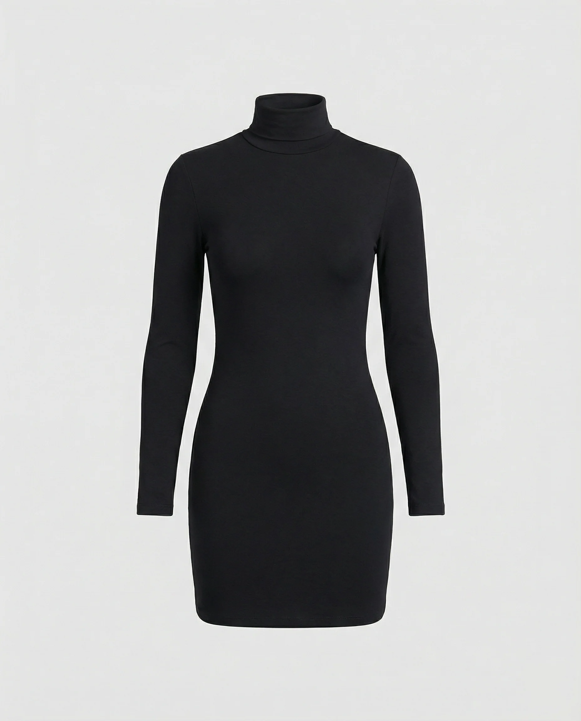 Elegantes Figurbetontes Langarmkleid mit Stehkragen für Herbst Nächte - Image 5