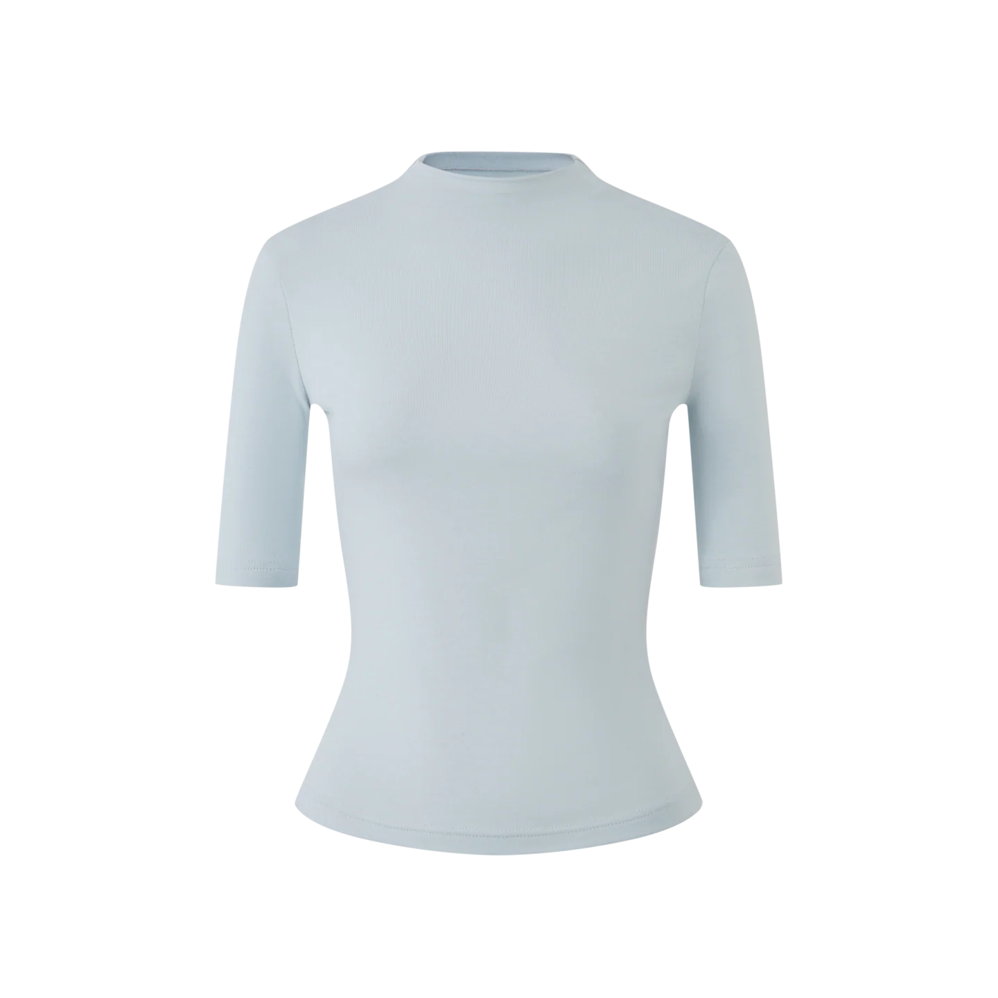 Enganliegendes Damen T-Shirt mit Merinowolle und Stehkragen für den Sommer - Image 7