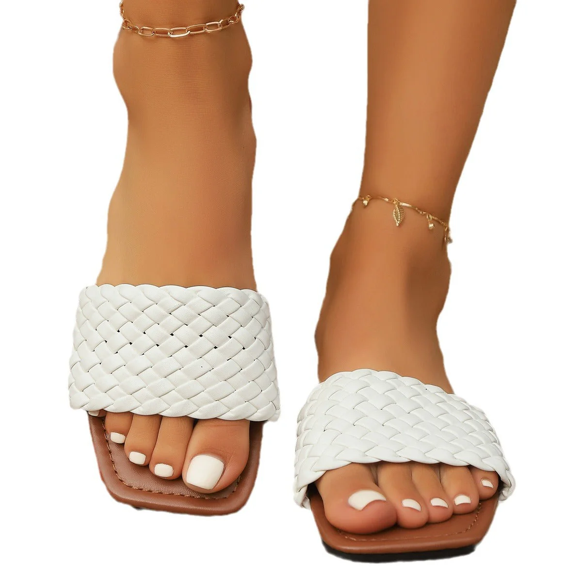 Damen Gewebte Riemchensandalen mit Gepolstertem Fußbett Heidi-Mode - Image 5