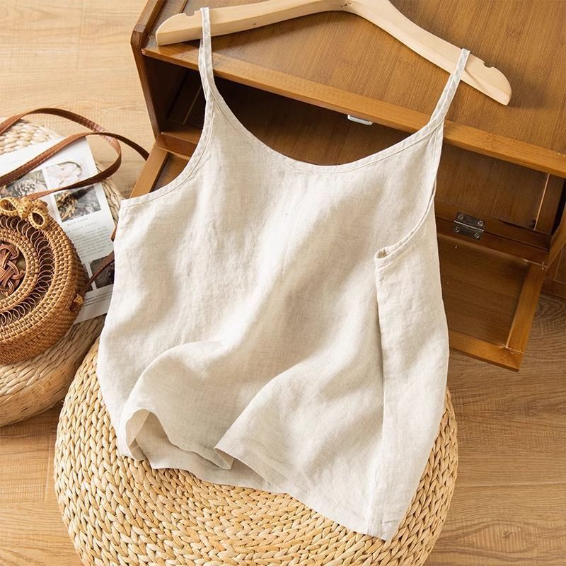 Damen Leichtes Leinen-Camisole-Top Heidi-Mode - Image 2