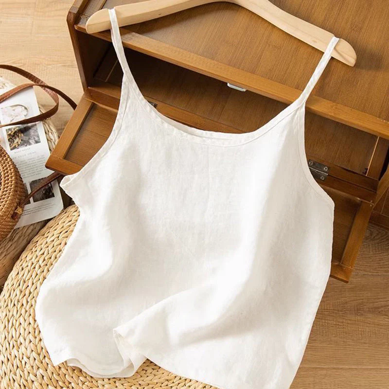 Damen Leichtes Leinen-Camisole-Top Heidi-Mode - Image 6