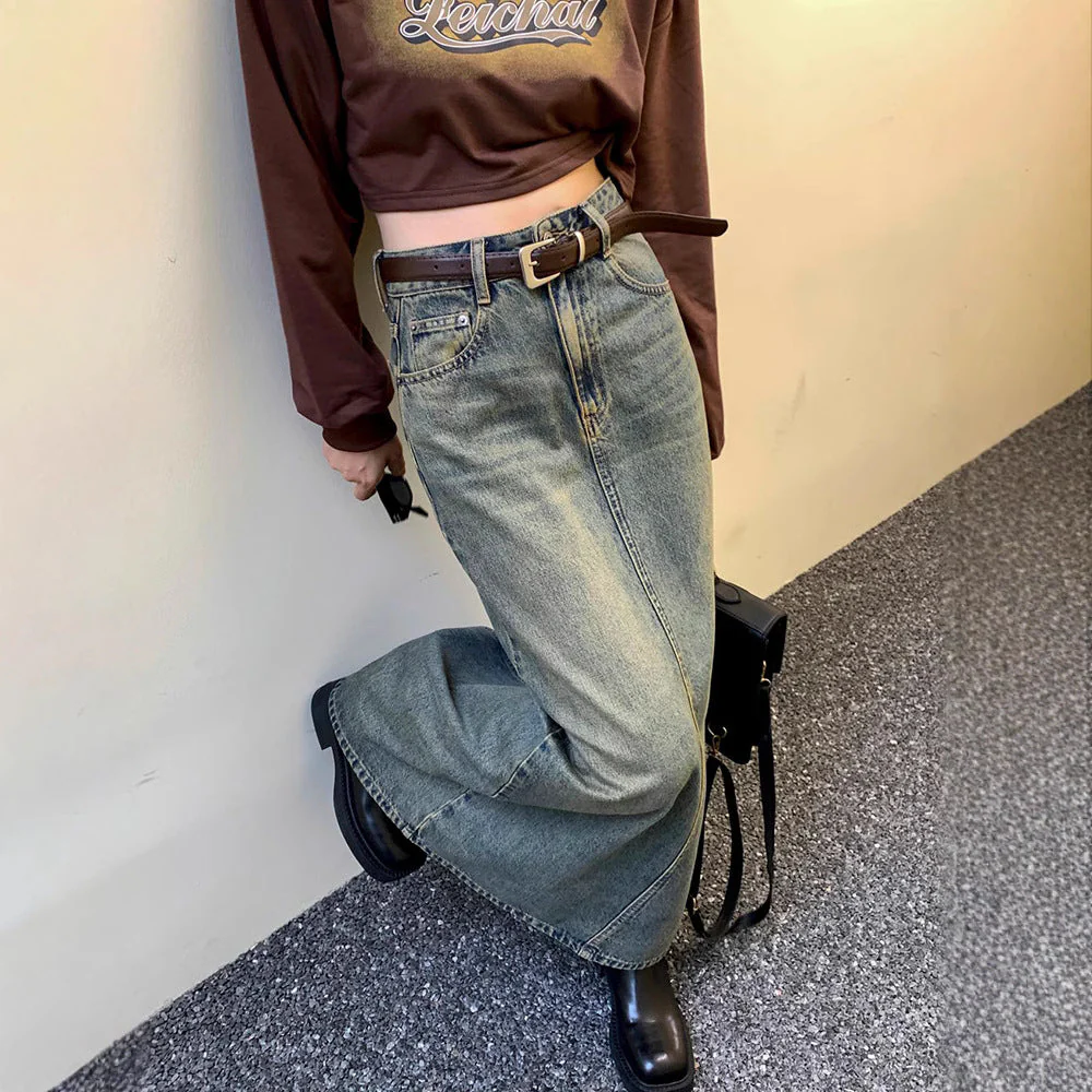 Damen Maxi Denim Rock Heidi-Mode - Image 2