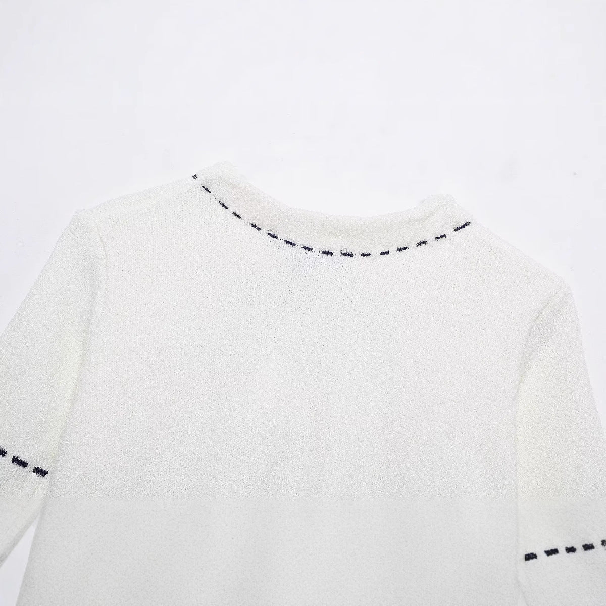 Damen Strukturierter Kurzarm Geschnittene Strickjacke Heidi-Mode - Image 3