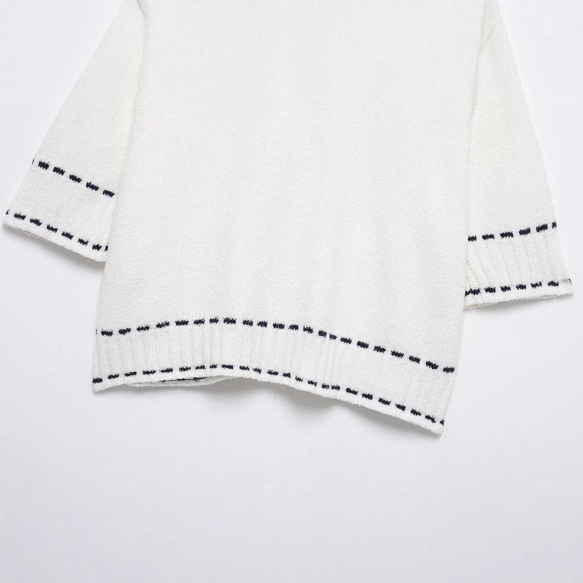 Damen Strukturierter Kurzarm Geschnittene Strickjacke Heidi-Mode - Image 4