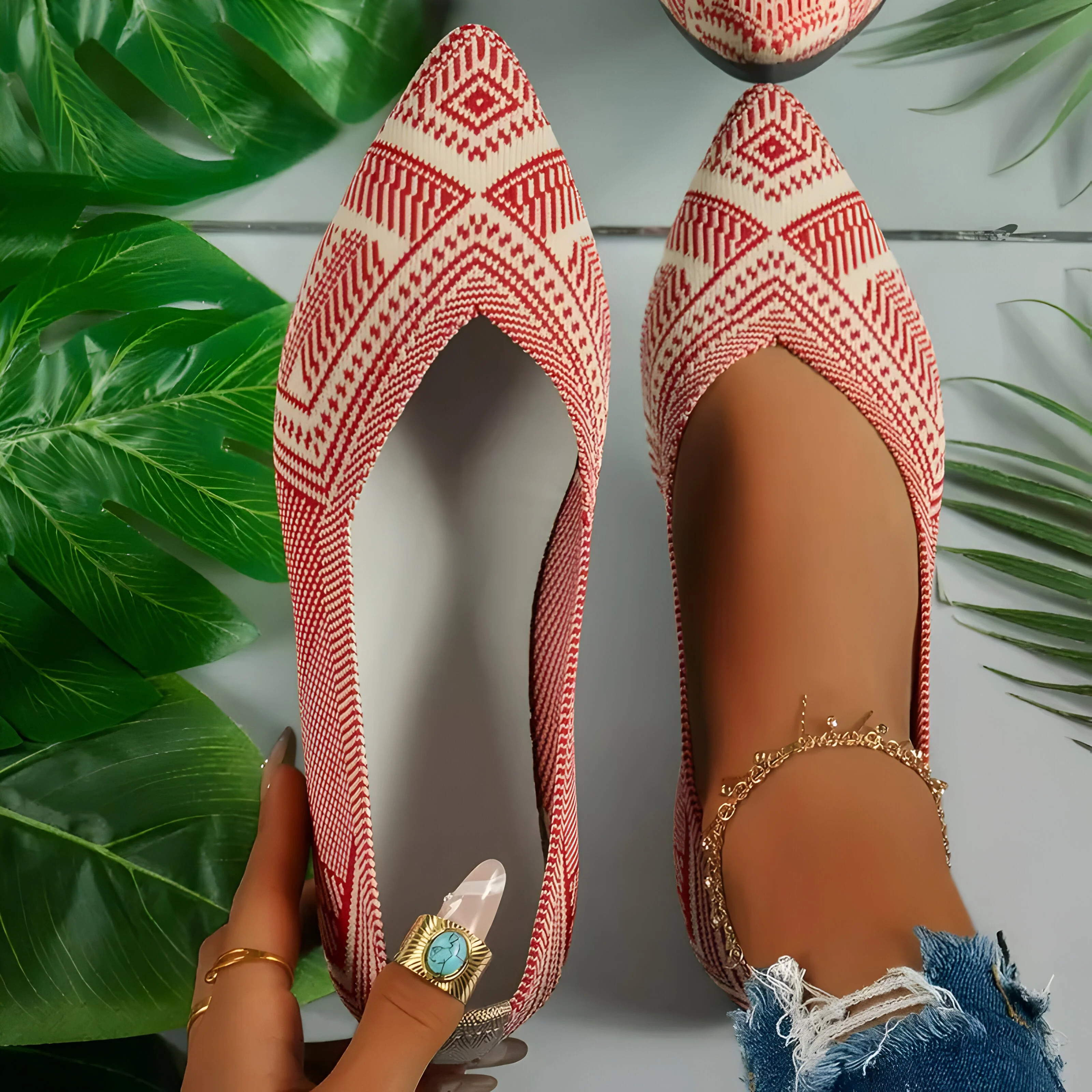 Laura | Flache Schuhe für Frauen aus Strick Heidi Mode - Image 4