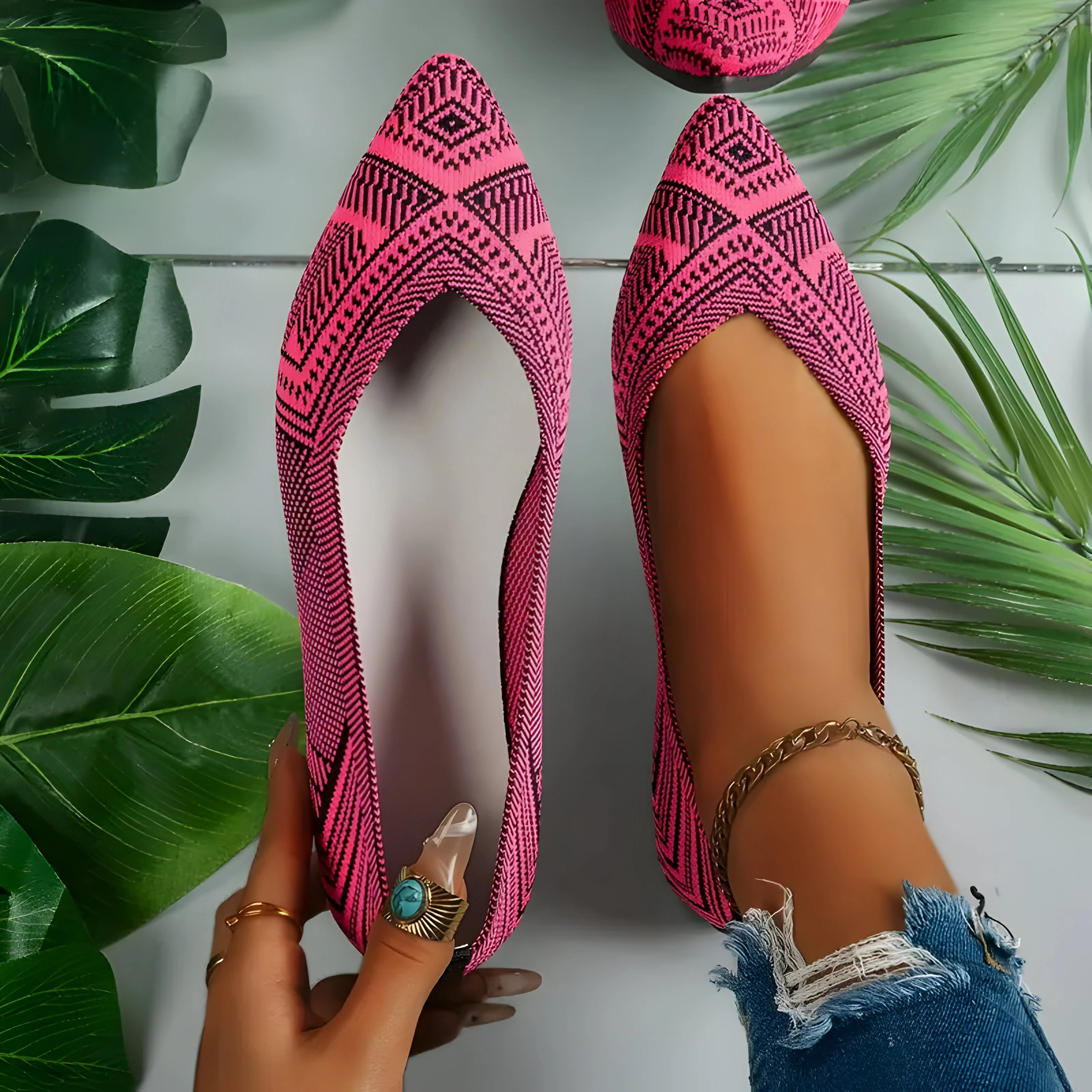 Laura | Flache Schuhe für Frauen aus Strick Heidi Mode - Image 5