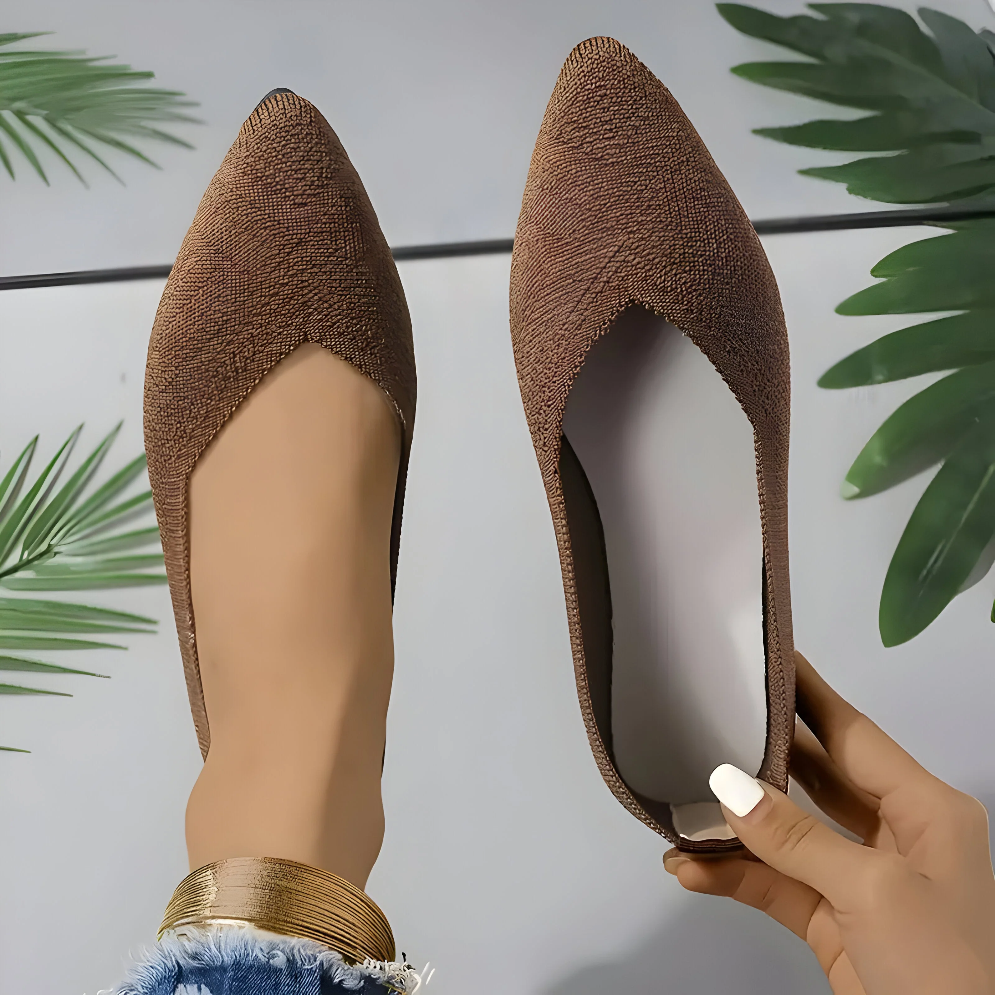 Laura | Flache Schuhe für Frauen aus Strick Heidi Mode - Image 7