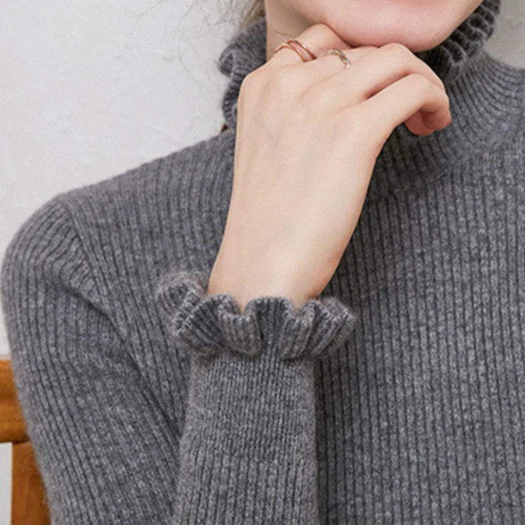 Heidi-Mode | Rollkragen-Strickpullover mit zarten Rüschendetails - Image 14