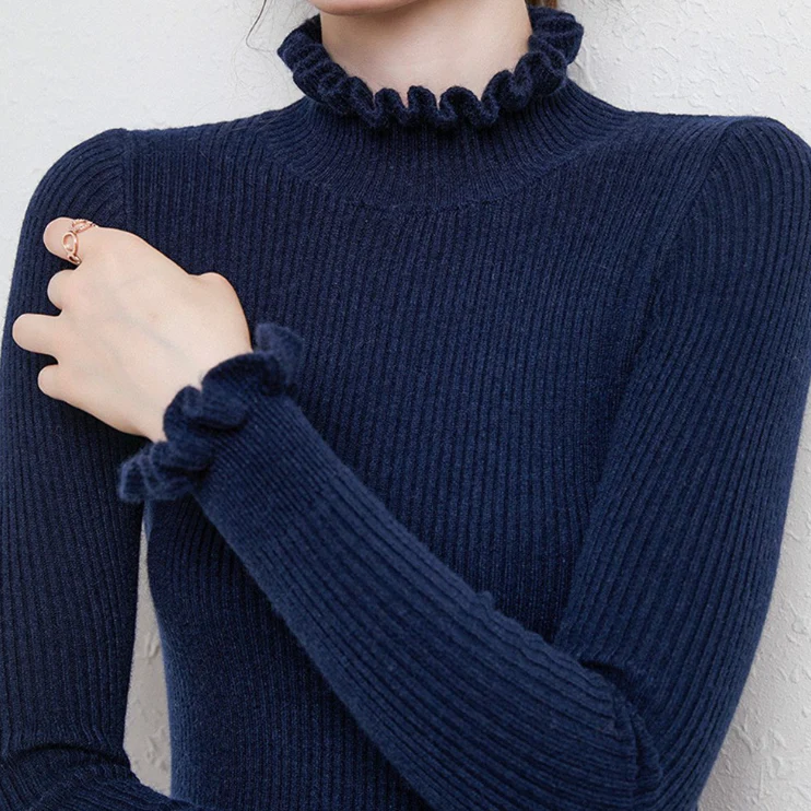Heidi-Mode | Rollkragen-Strickpullover mit zarten Rüschendetails - Image 15