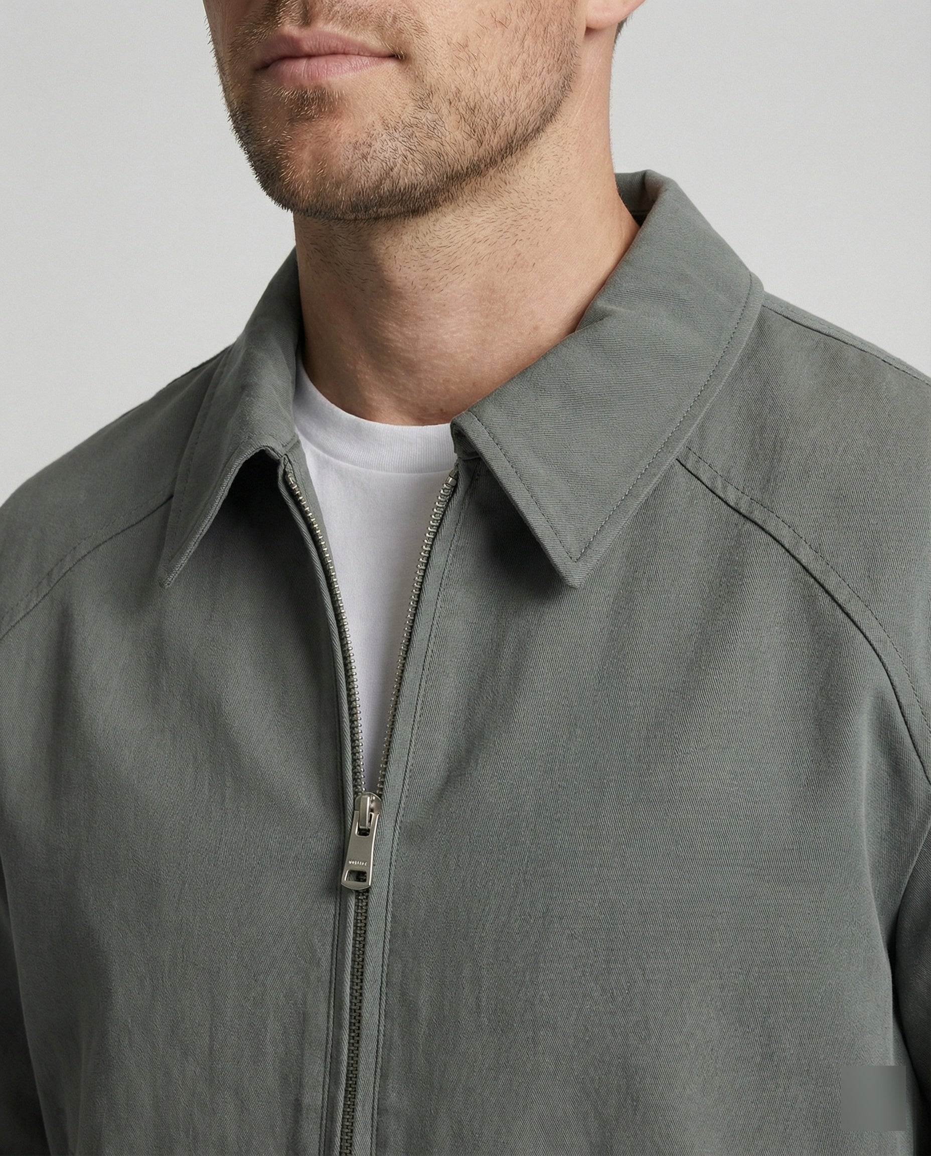 Graue Cleanfit Retro Herrenjacke mit Schulterpolstern und Reverskragen - Image 3
