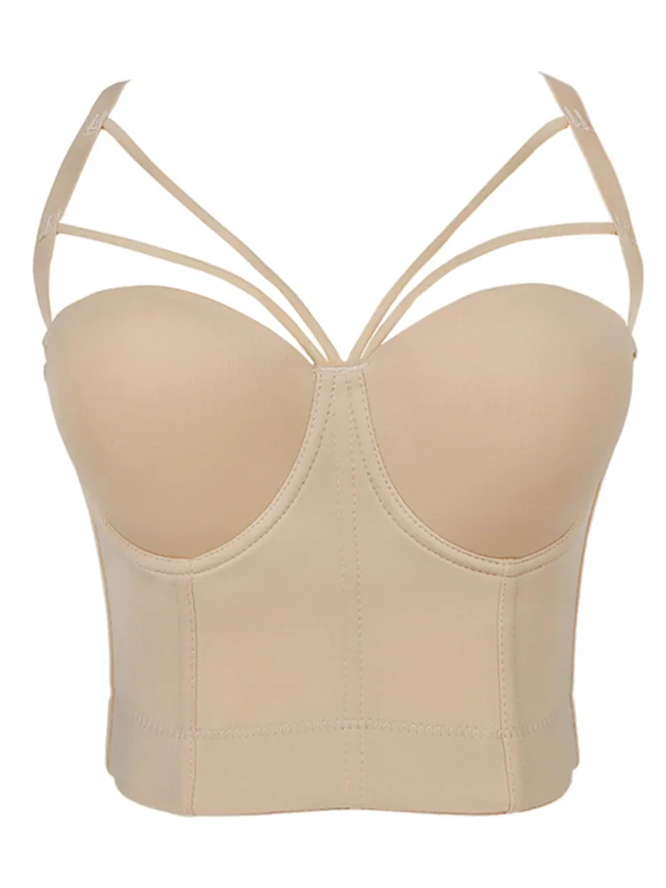 Heidi-Mode | 5 Farben Frauen Sexy Designer Sommer V-Ausschnitt Nude Schwarz Weiß Rot Rosa Baumwolle Camisole Tops Damen Camis Crop Tops - Image 2