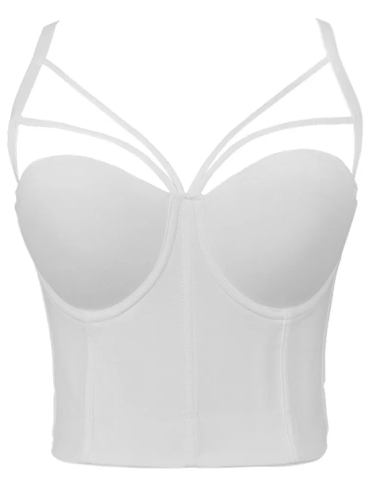 Heidi-Mode | 5 Farben Frauen Sexy Designer Sommer V-Ausschnitt Nude Schwarz Weiß Rot Rosa Baumwolle Camisole Tops Damen Camis Crop Tops - Image 3