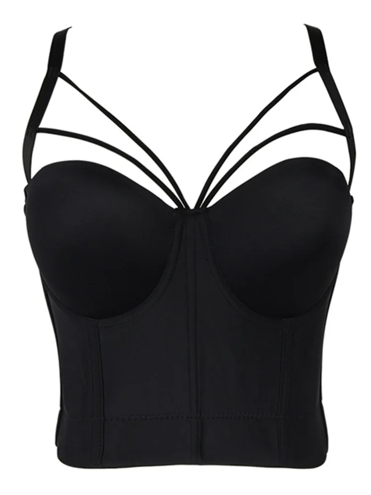 Heidi-Mode | 5 Farben Frauen Sexy Designer Sommer V-Ausschnitt Nude Schwarz Weiß Rot Rosa Baumwolle Camisole Tops Damen Camis Crop Tops - Image 4