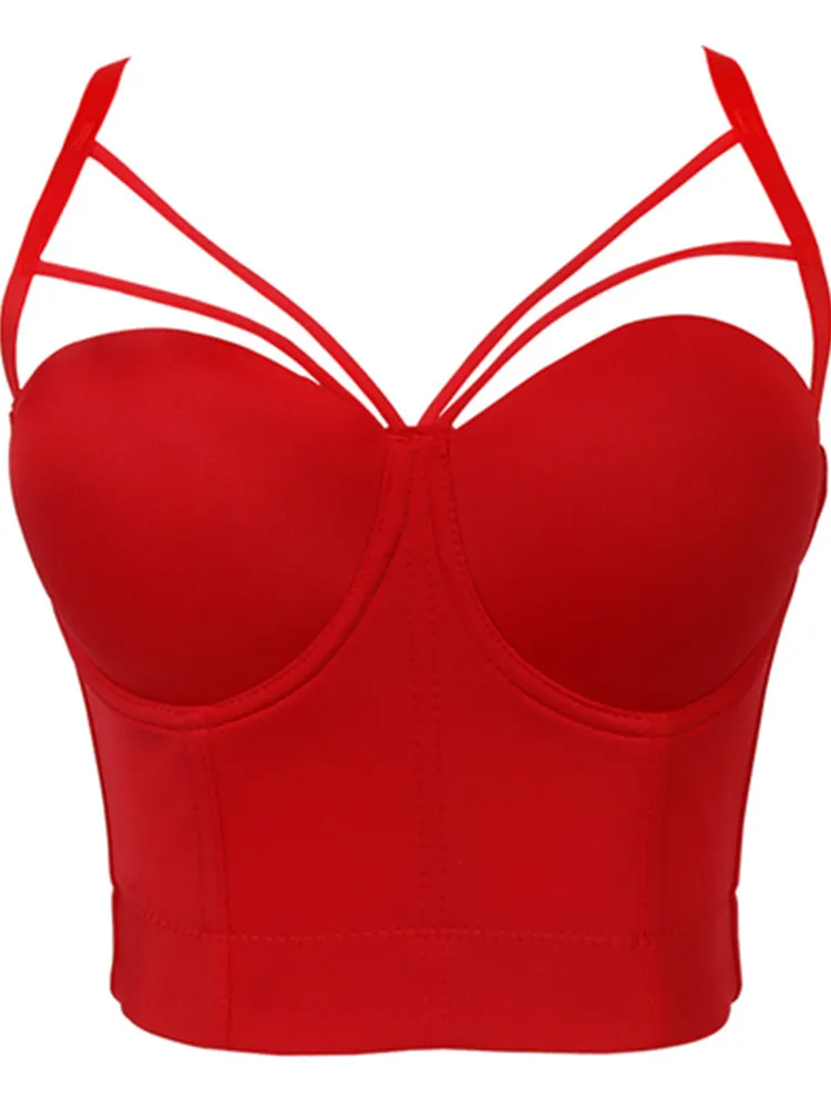 Heidi-Mode | 5 Farben Frauen Sexy Designer Sommer V-Ausschnitt Nude Schwarz Weiß Rot Rosa Baumwolle Camisole Tops Damen Camis Crop Tops - Image 5