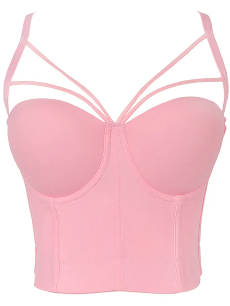 Heidi-Mode | 5 Farben Frauen Sexy Designer Sommer V-Ausschnitt Nude Schwarz Weiß Rot Rosa Baumwolle Camisole Tops Damen Camis Crop Tops - Image 6