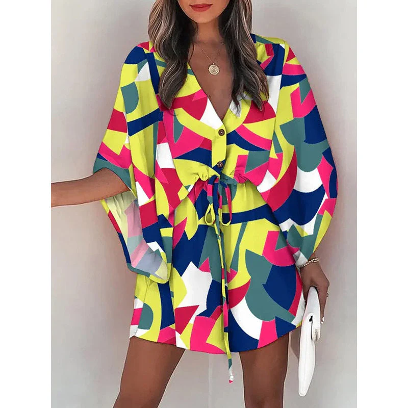 Heidi-Mode | A-Linien Kleid mit Blumendruck und Geschnürter Taill - Image 10