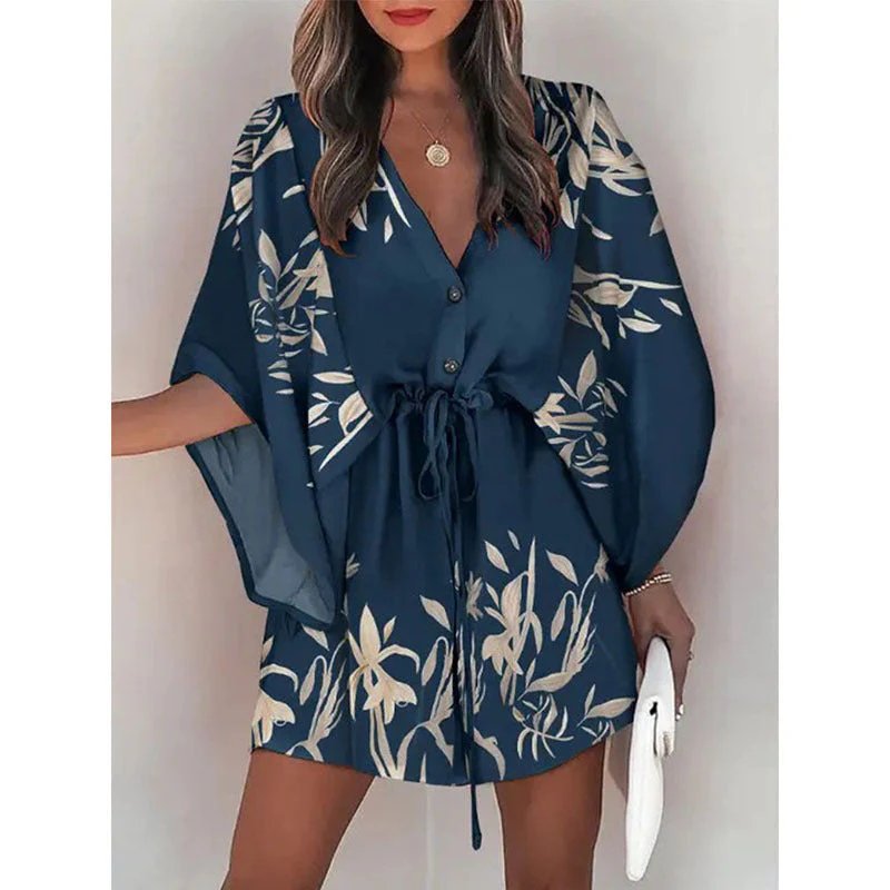Heidi-Mode | A-Linien Kleid mit Blumendruck und Geschnürter Taill - Image 11