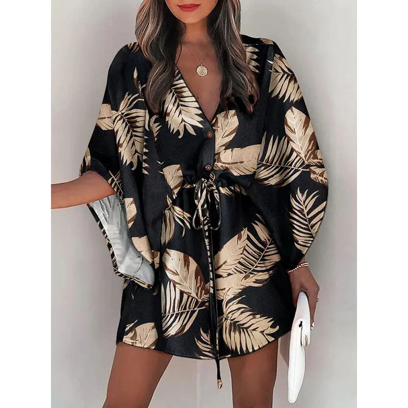 Heidi-Mode | A-Linien Kleid mit Blumendruck und Geschnürter Taill - Image 14