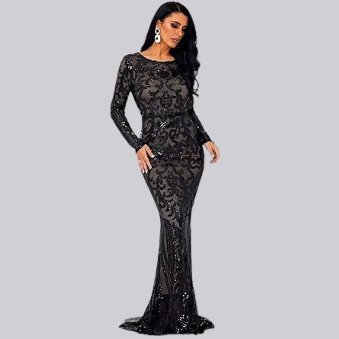 Heidi-Mode | Abendkleid mit Langen Ärmeln und Pailletten - Image 8