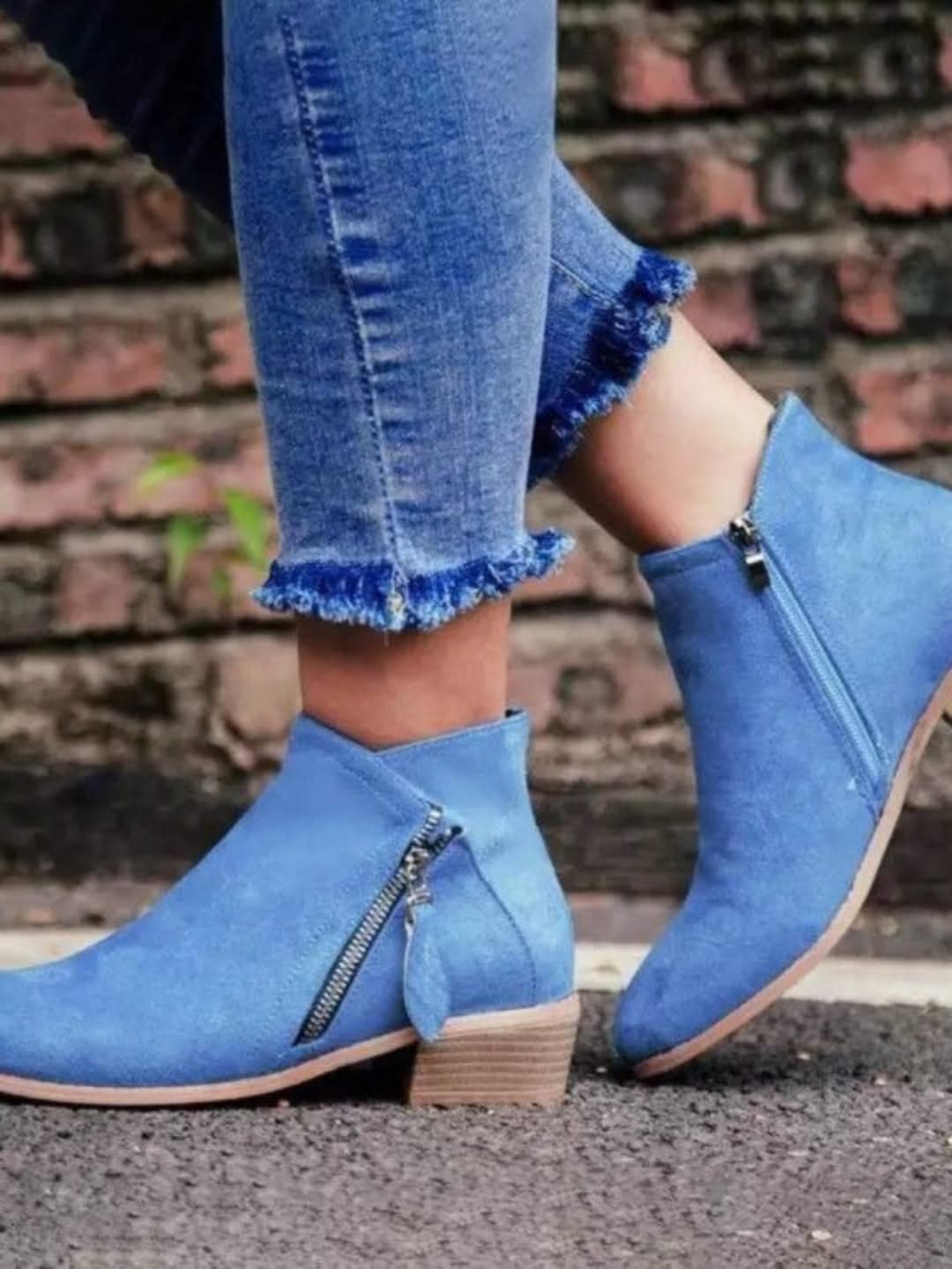 Heidi-Mode | Ankle Zipper Aus Wildleder Stil Chic und Unübertroffener Komfort - Image 2