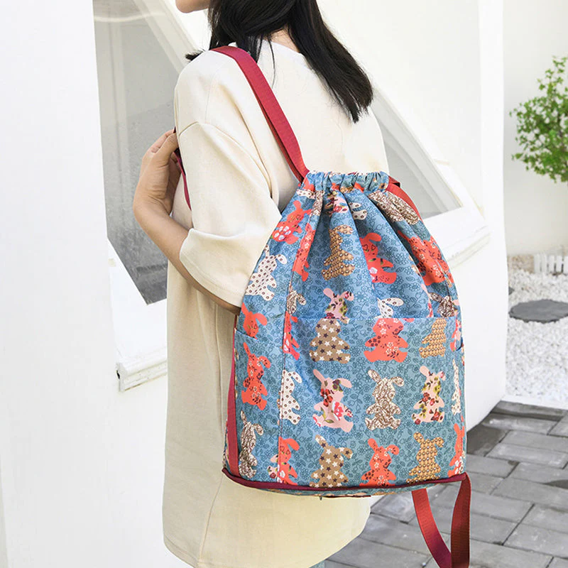 Heidi-Mode | Faltbarer Rucksack Großer Wasserdichter Rucksack Zum Zusammenfalten mit Kordelzug - Image 4