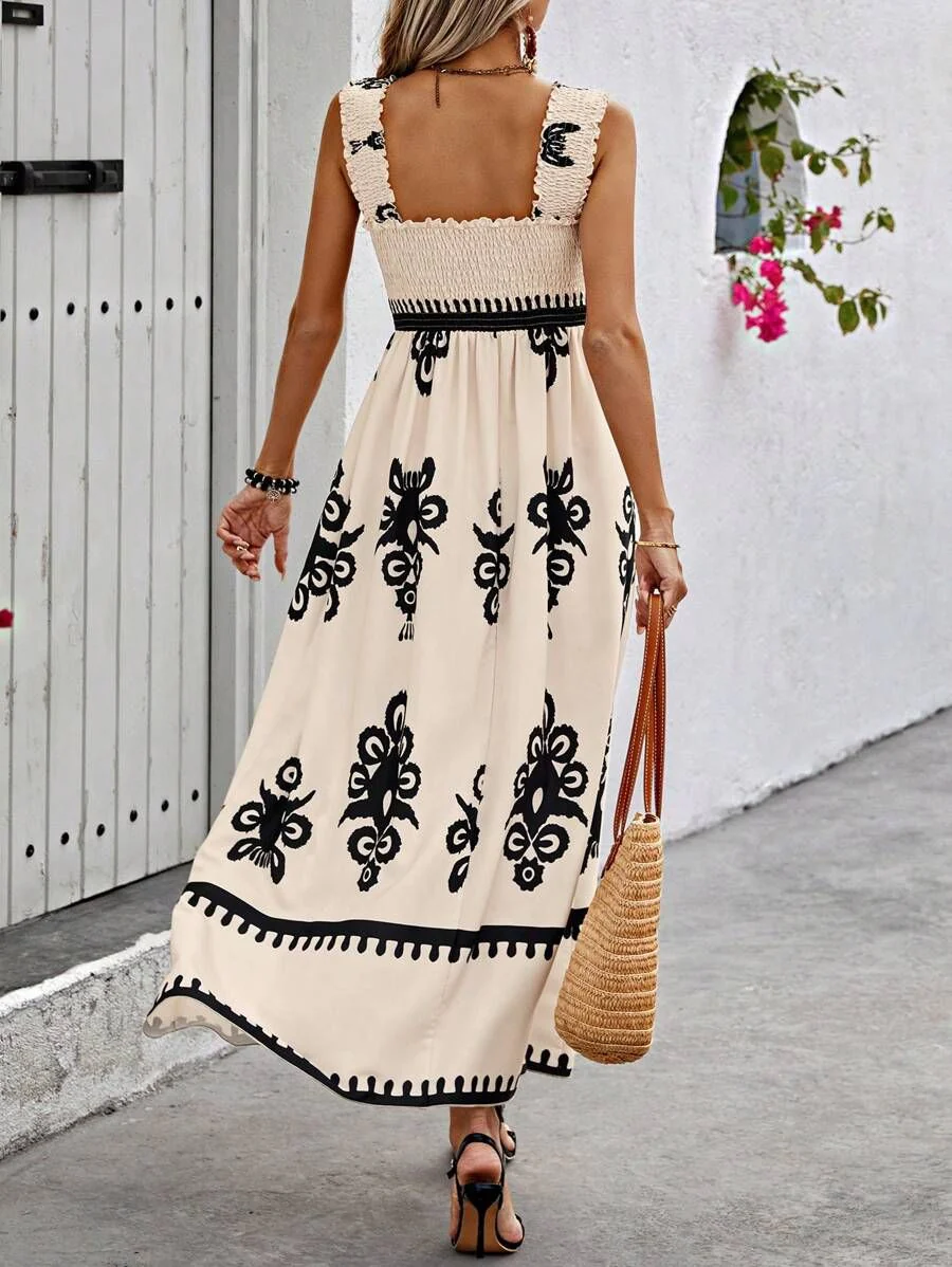 Heidi-Mode | Apricotfarbenes Ärmelloses Träger-Maxikleid - Image 2