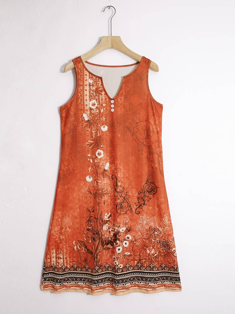 Heidi-Mode | Ärmellos Lockere Passform Boho Kleid Sommerkleid - Image 2