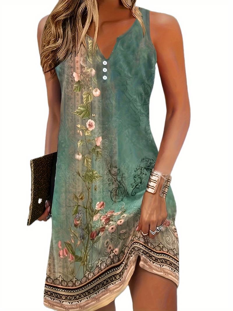 Heidi-Mode | Ärmellos Lockere Passform Boho Kleid Sommerkleid - Image 21
