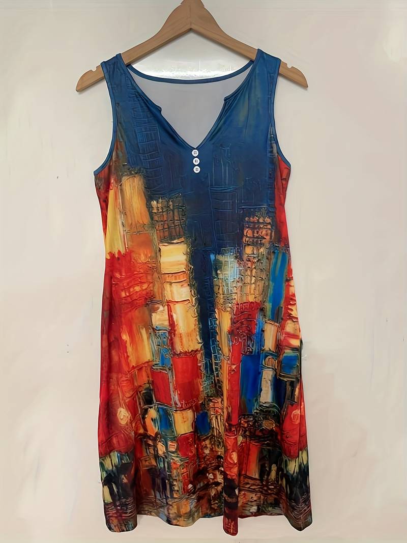 Heidi-Mode | Ärmellos Lockere Passform Boho Kleid Sommerkleid - Image 5