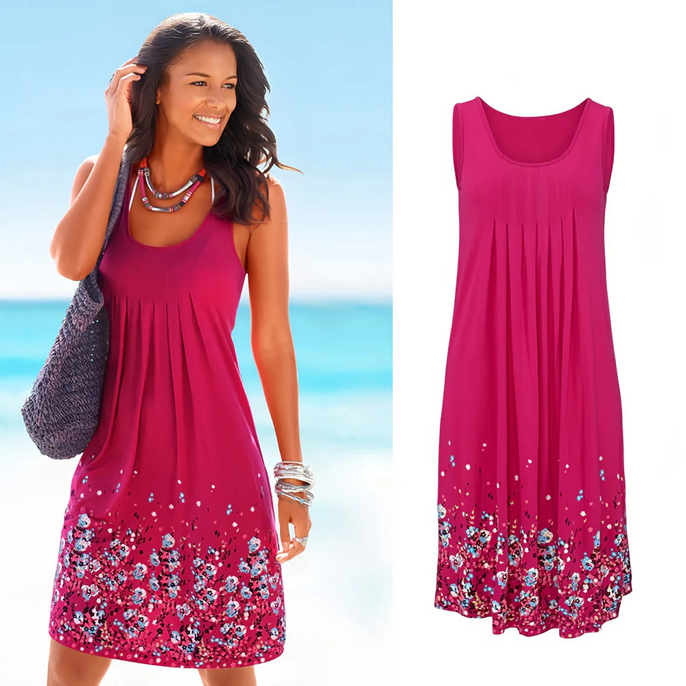 Heidi-Mode | Ärmelloses, Lockeres Kleid mit Blumendruck - Image 2