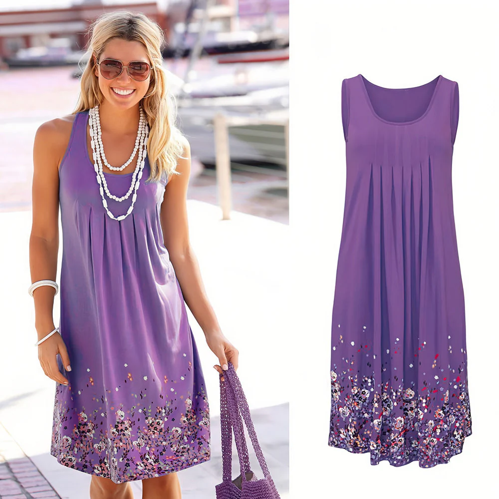Heidi-Mode | Ärmelloses, Lockeres Kleid mit Blumendruck - Image 3