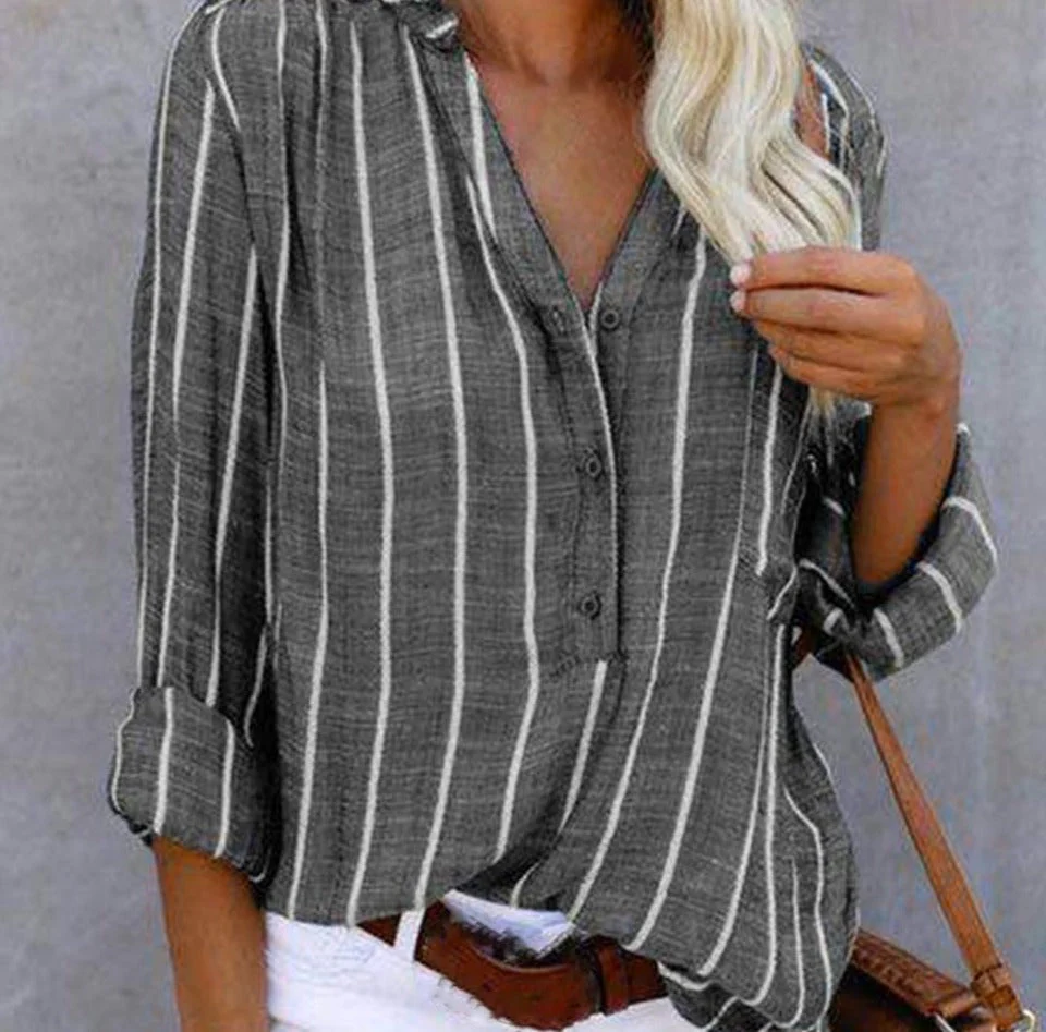 Heidi-Mode | Atmungsaktives und Modisches Gestreiftes Hemd - Image 4