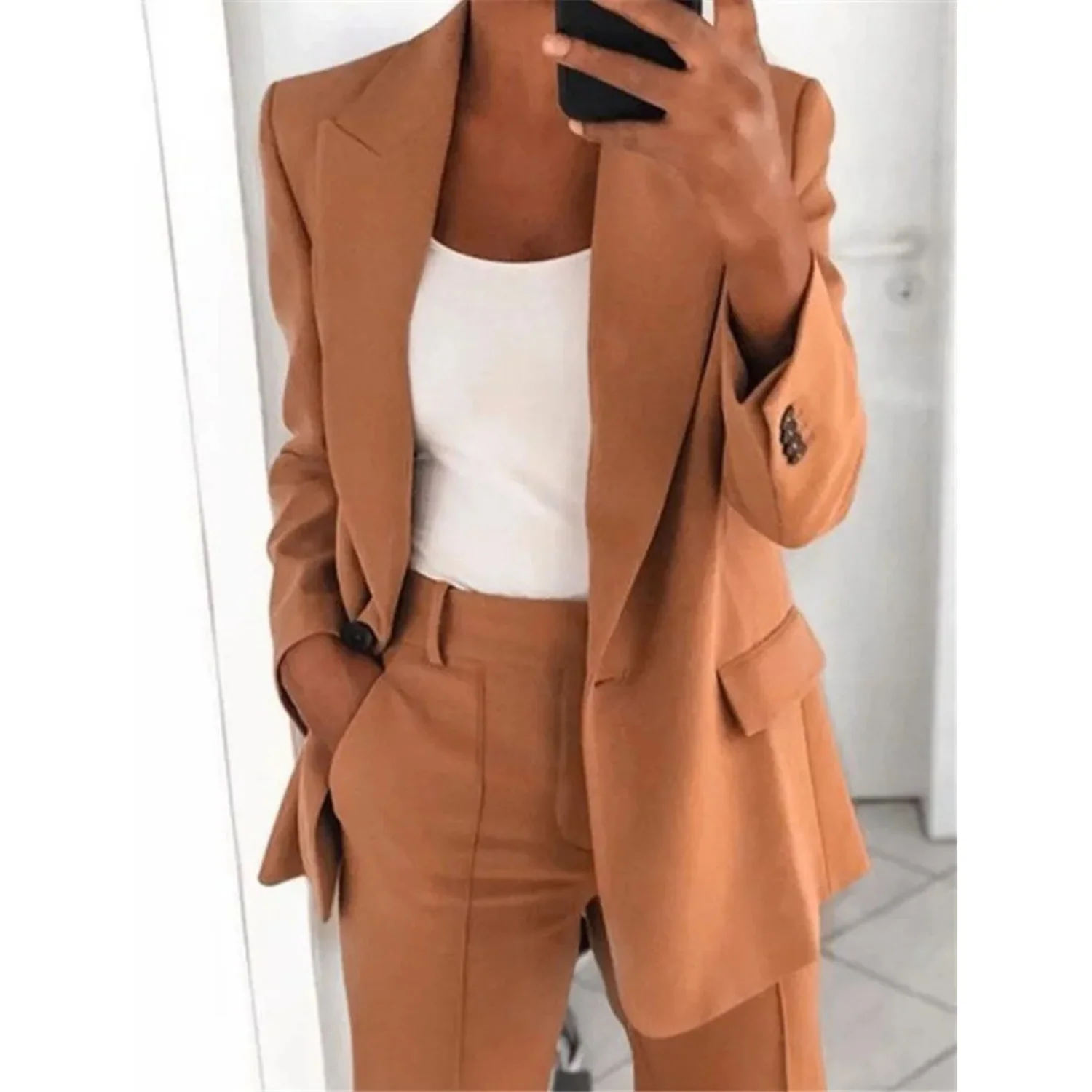 Heidi-Mode | Ausschnitt Langarm Büro Damen Blazer - Image 2