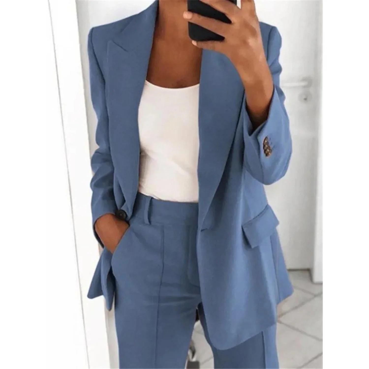 Heidi-Mode | Ausschnitt Langarm Büro Damen Blazer - Image 5