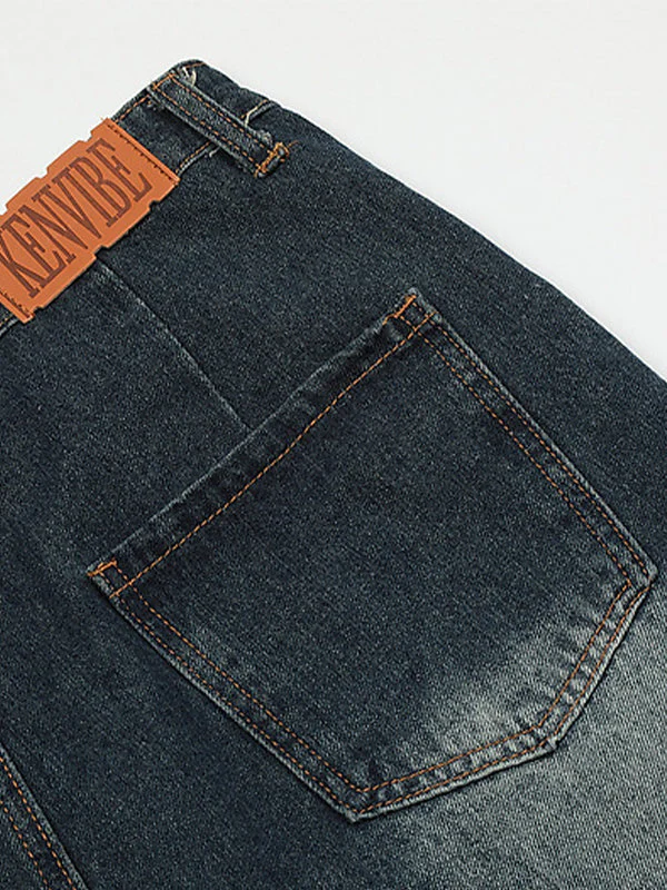 Heidi-Mode | Baggy Sternmuster Patchwork Jeansshorts - Image 4