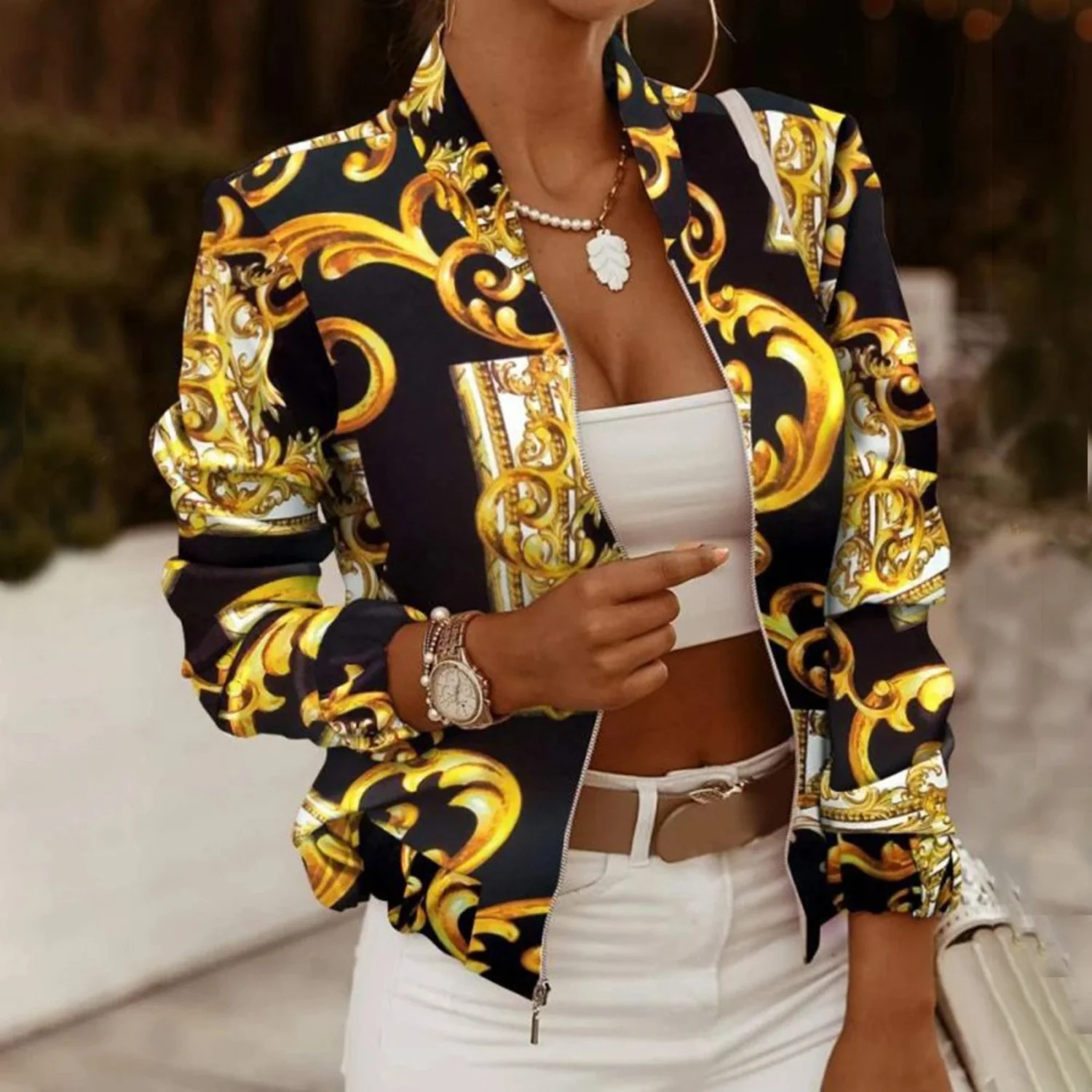 Heidi-Mode | Barock Inspirierte Leichte Bomberjacke für Frauen - Image 12