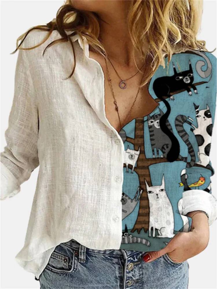Heidi-Mode | Baumwoll Leinen Bluse mit Knopfleiste für Damen - Image 10
