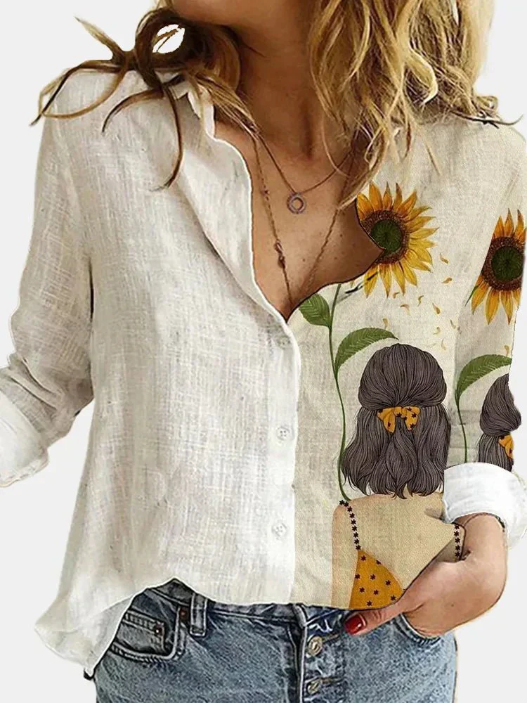 Heidi-Mode | Baumwoll Leinen Bluse mit Knopfleiste für Damen - Image 3