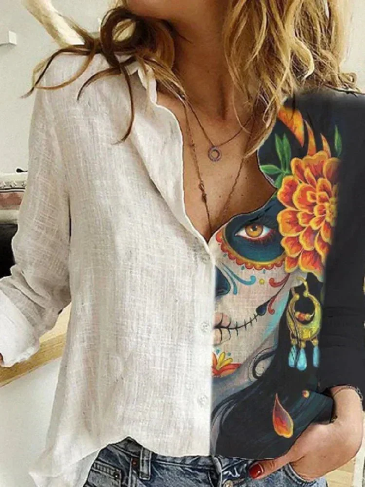 Heidi-Mode | Baumwoll Leinen Bluse mit Knopfleiste für Damen - Image 4