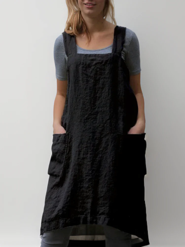 Heidi-Mode | Baumwoll-Leinen Schürzenkleid mit Taschen - Image 3