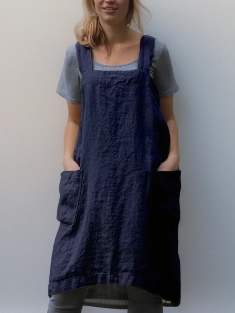Heidi-Mode | Baumwoll-Leinen Schürzenkleid mit Taschen - Image 5