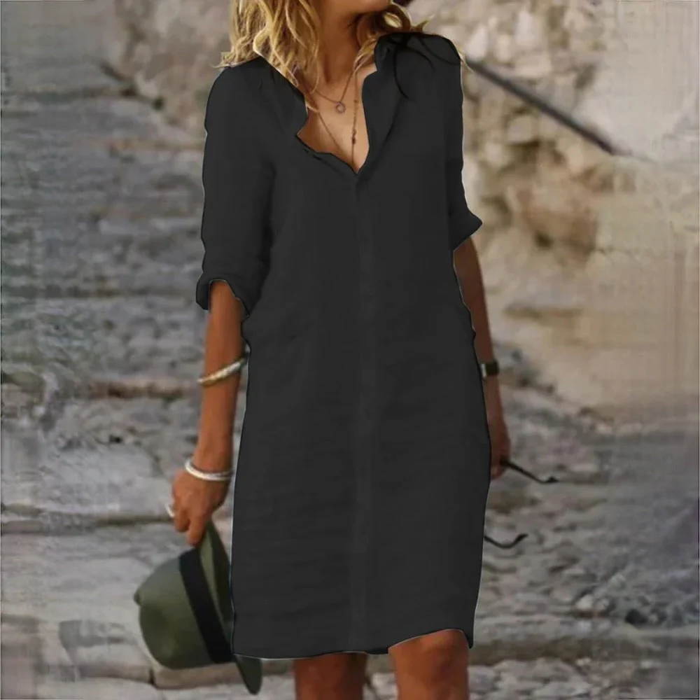 Heidi-Mode | Baumwolle Leinen Damen Kleid - Image 2