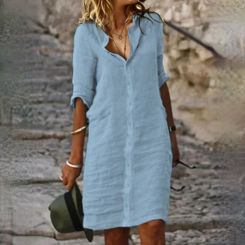 Heidi-Mode | Baumwolle Leinen Damen Kleid - Image 3