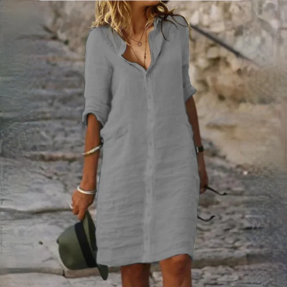 Heidi-Mode | Baumwolle Leinen Damen Kleid - Image 4