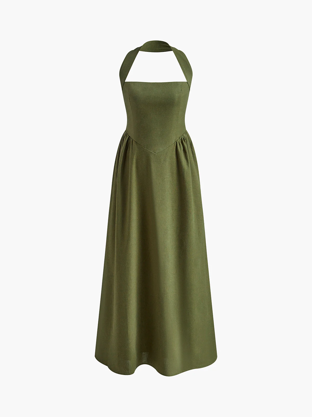 Heidi-Mode | Baumwolle & Leinen Träger A-Linie Lange Kleid - Image 12