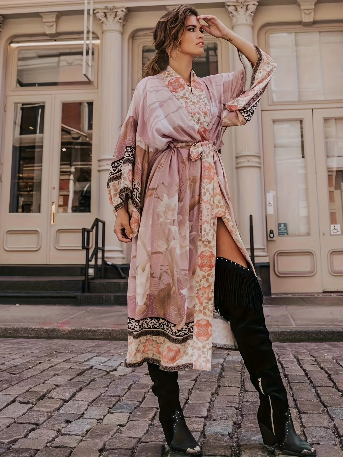 Heidi-Mode | Bedruckter, Vom Kimono Inspirierter, Stylischer Strandüberwurf - Image 11