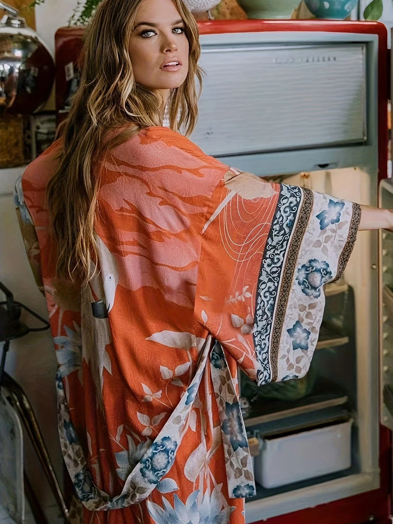 Heidi-Mode | Bedruckter, Vom Kimono Inspirierter, Stylischer Strandüberwurf - Image 2