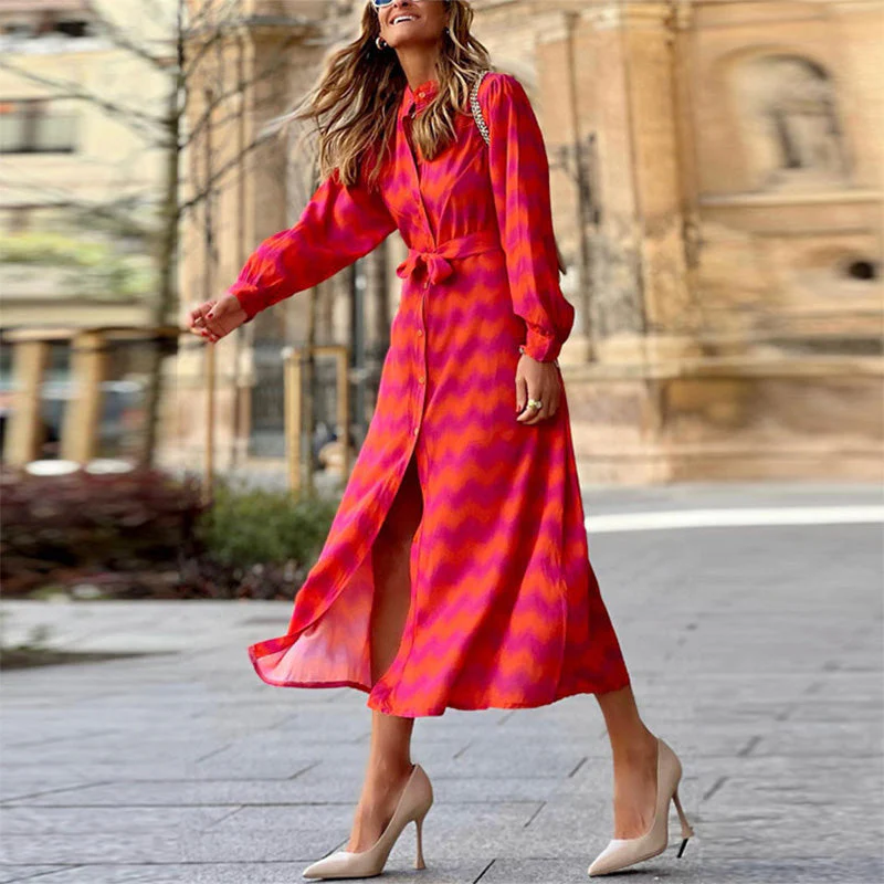 Heidi-Mode | Bedrucktes Elegantes Kleid mit Halben Ärmeln - Image 2