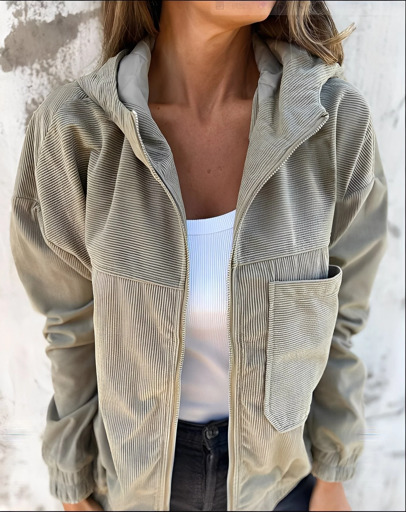 Heidi-Mode | Bequeme Damen-Cordjacke mit Kapuze - Image 4