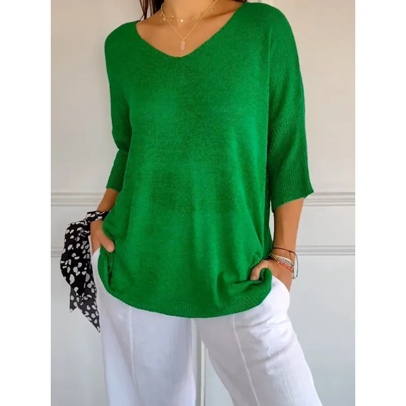 Heidi-Mode | Bequemes Damen Stricktop mit V-Ausschnitt - Image 9